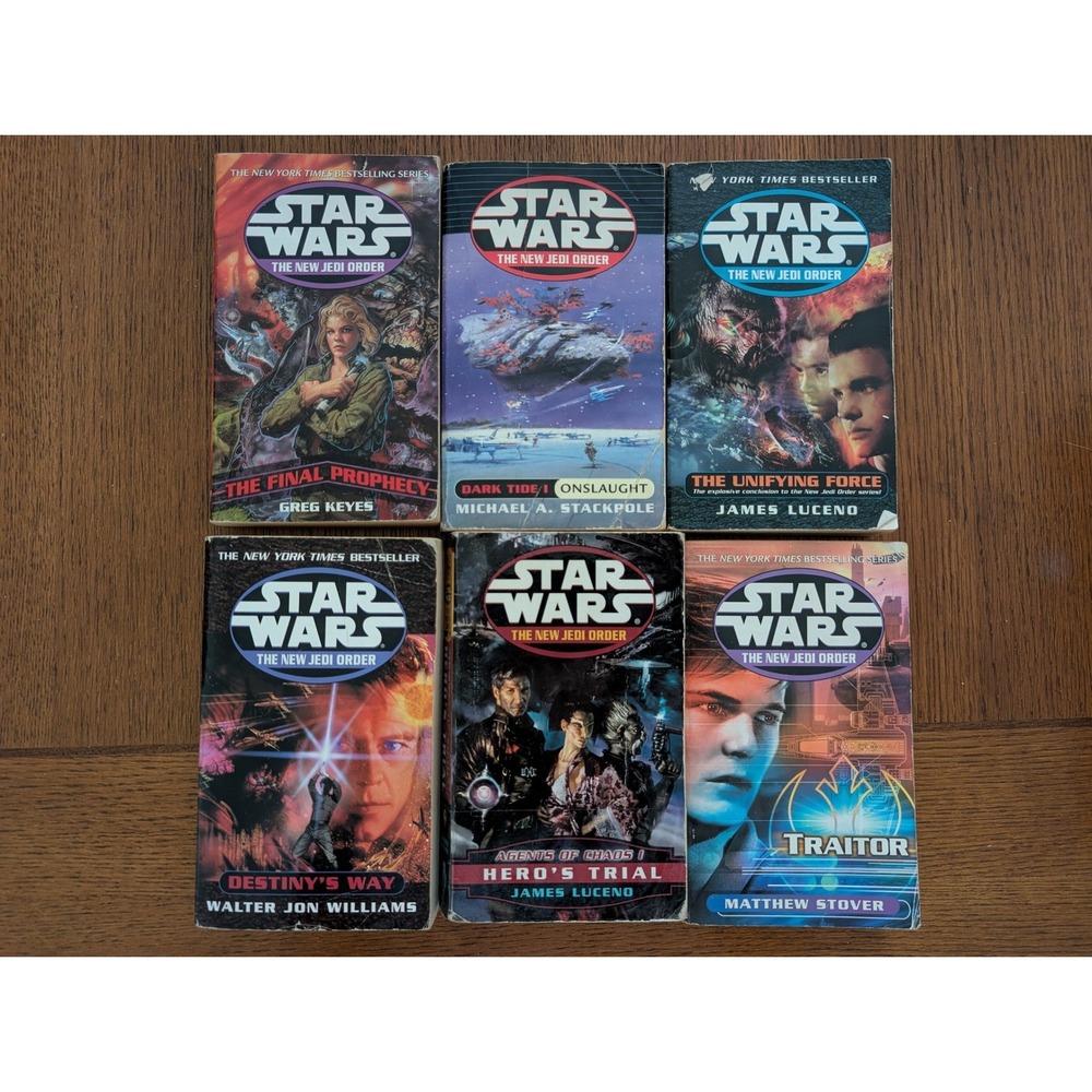 Star Wars The New Jedi Order Books Lot 6 OS Paperback Series Good Condition
